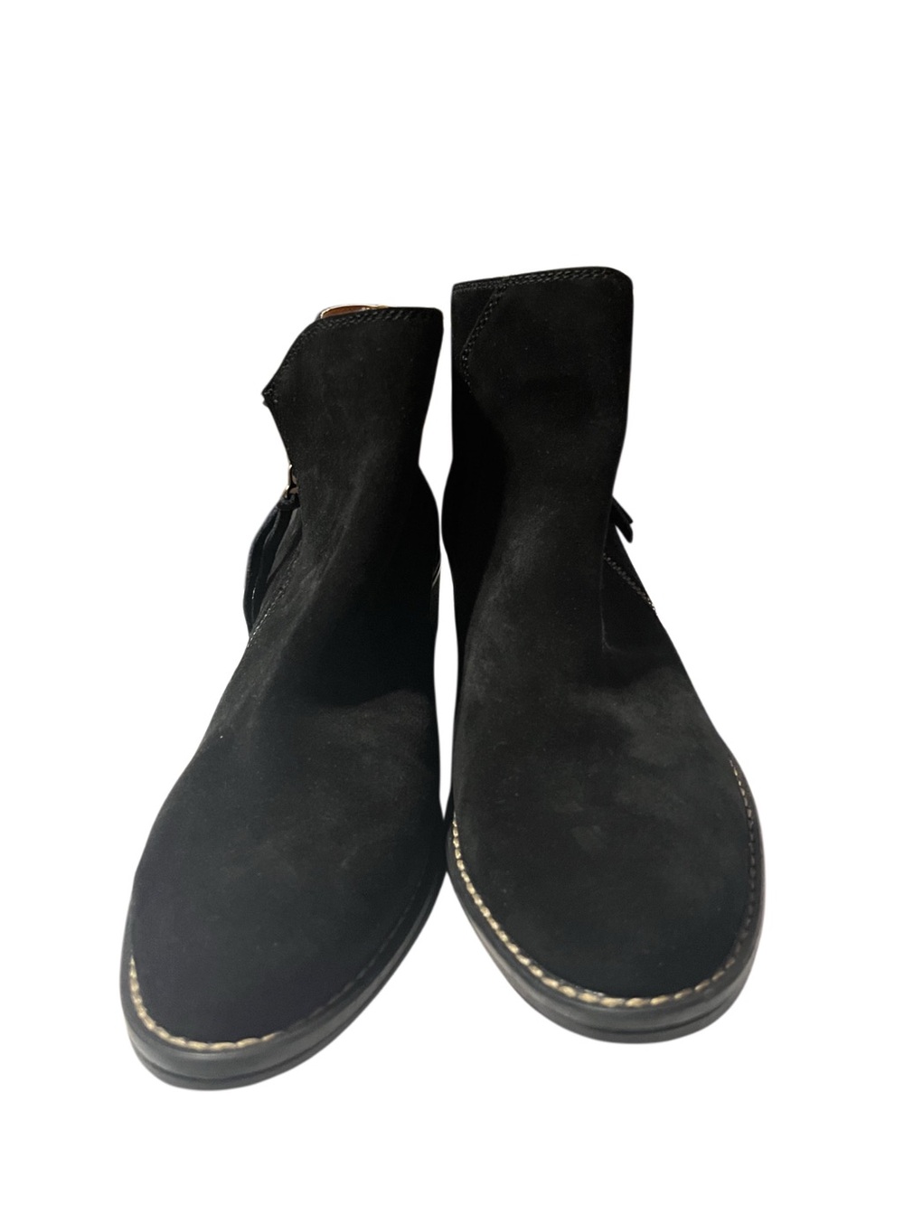 Black Suede Chukka Boots with Stitch Trim